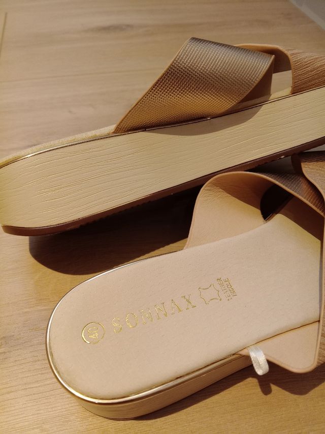Sandalias doradas mujer talla 40