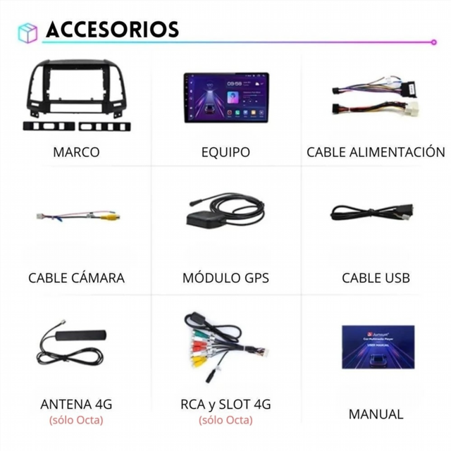 Radio Android Auto Carplay Hyundai Santa Fe 2 200