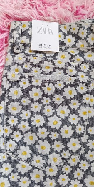 Shorts Zara flores XS