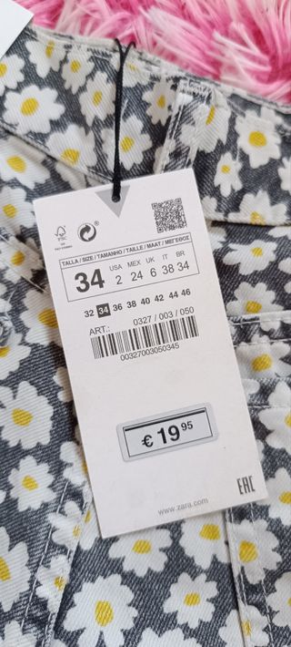 Shorts Zara flores XS