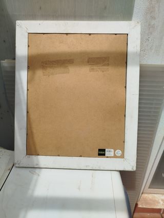Espejo marrco madera pintado plateado 