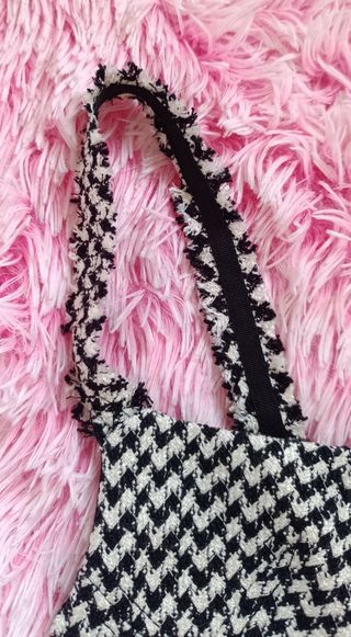 Top corto Zara blanco y negro S