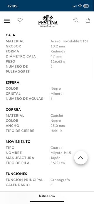 Festina F20330 Cronógrafo - Reloj deportivo