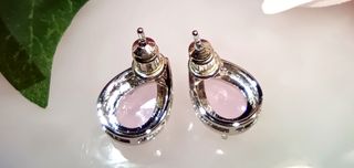 Pendientes circonitas rosa pera