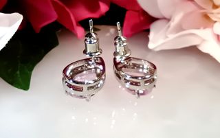 Pendientes circonitas rosa pera