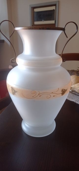 Vaso vetro satinato oro