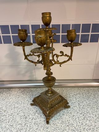 Candelabro bronce 5 brazos, antiguos 