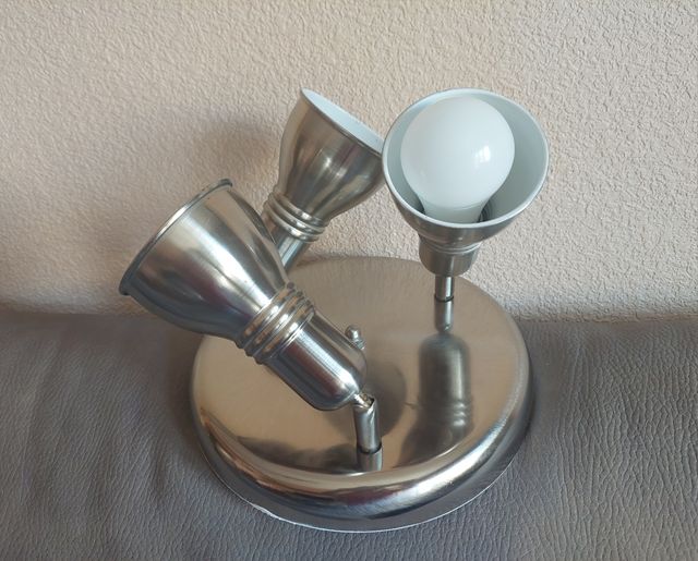 Plafón 3 luces orientables metal