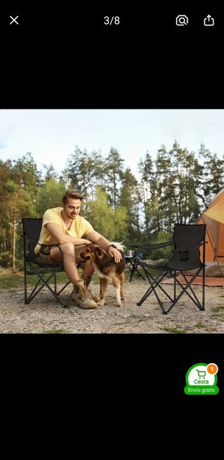 2 Sillas Plegables Camping Playa Verde oliva