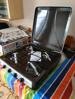 Cocina de gas portátil  Encimera 4 fuegos Hornillo