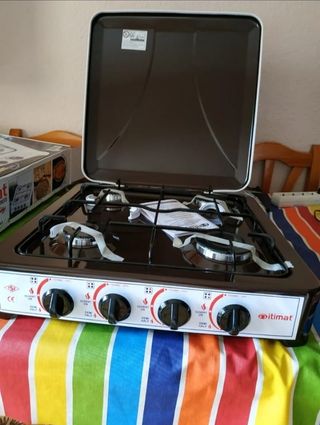 Cocina de gas portátil  Encimera 4 fuegos Hornillo