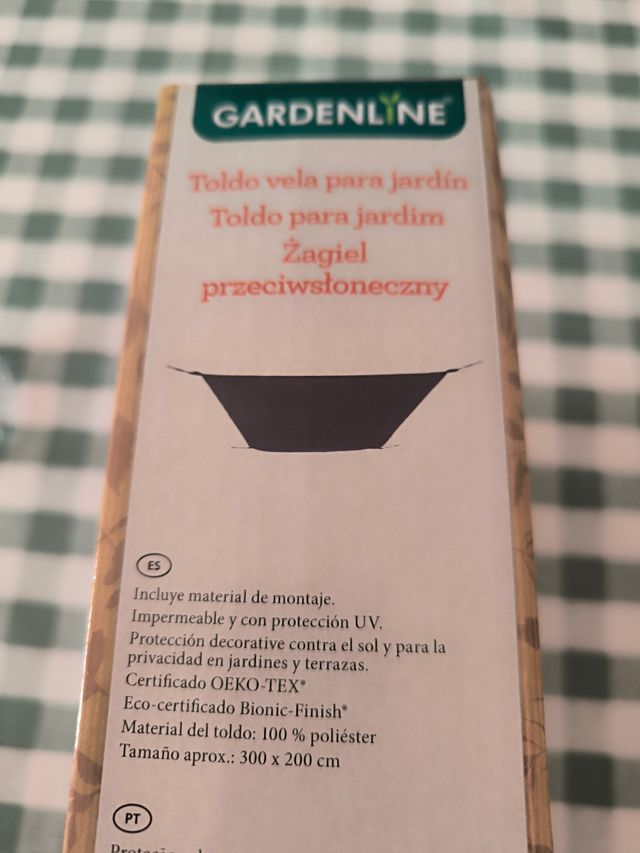 Toldo vela jardín 3x2m-Gardenline Nuevo a estrenar