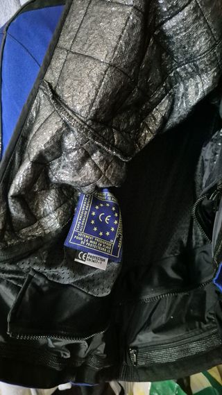 Cazadora moto deportiva azul-negra