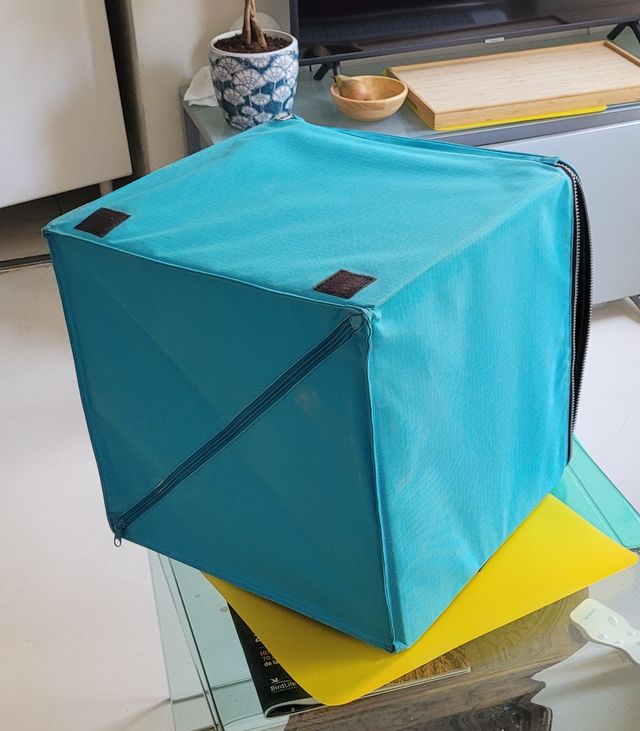 Caja plegable tela - turquesa