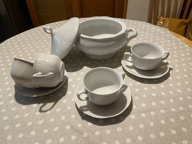 Juego de Consomé Allegro - Porcelana Blanca