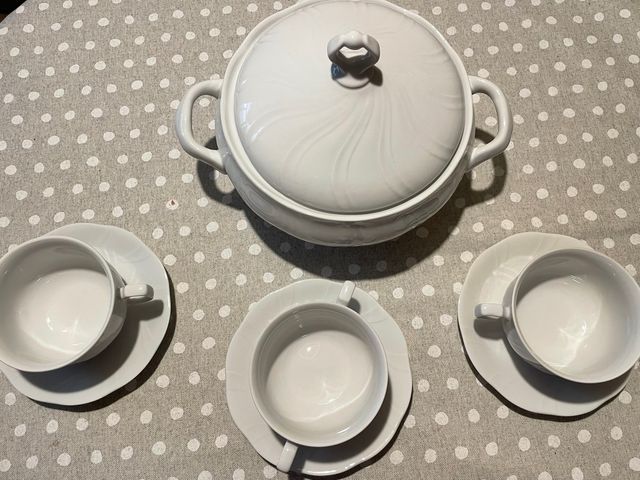 Juego de Consomé Allegro - Porcelana Blanca
