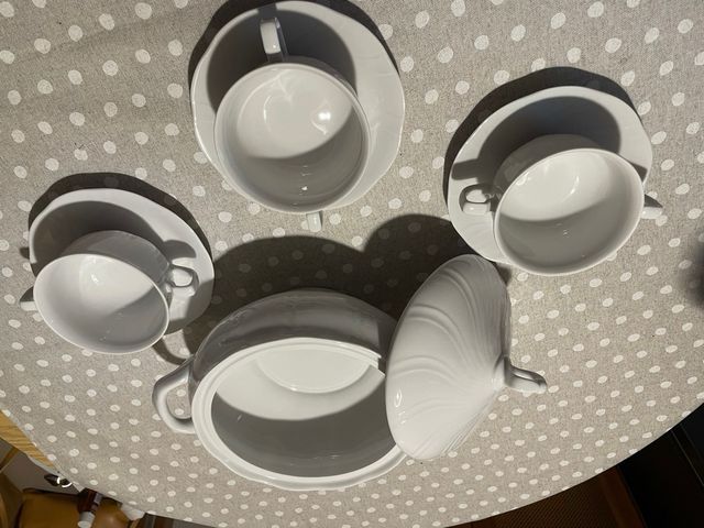 Juego de Consomé Allegro - Porcelana Blanca