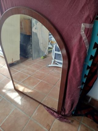 Espejo madera media luna