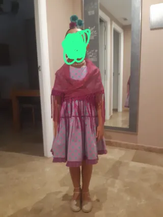 Vestido lunares rosa-menta