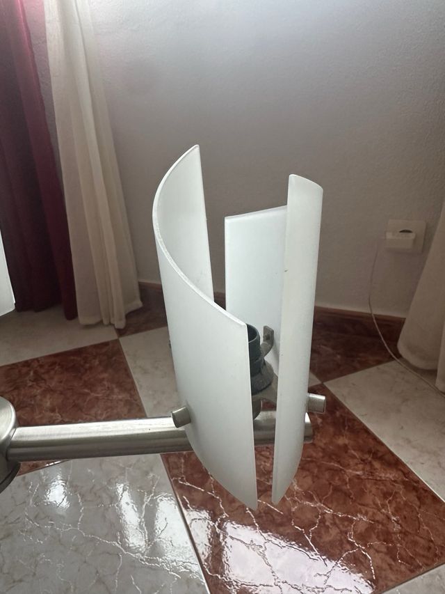 Lampara 3 brazos acero y cristal