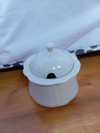 Azucarero porcelana blanco