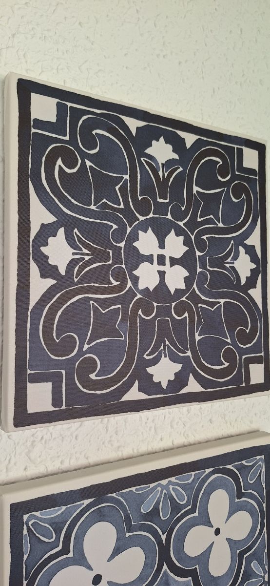 Cuadros Azules y Blancos