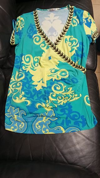 Blusa Penti Roma L turquesa-amarilla