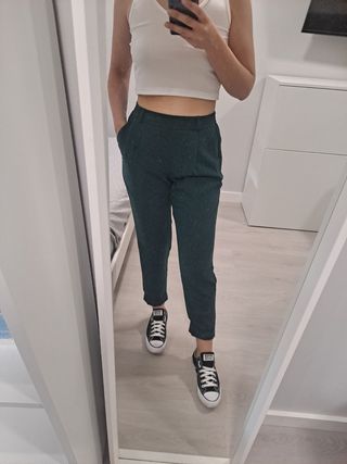 Pantalón Pinzas Verde Botella