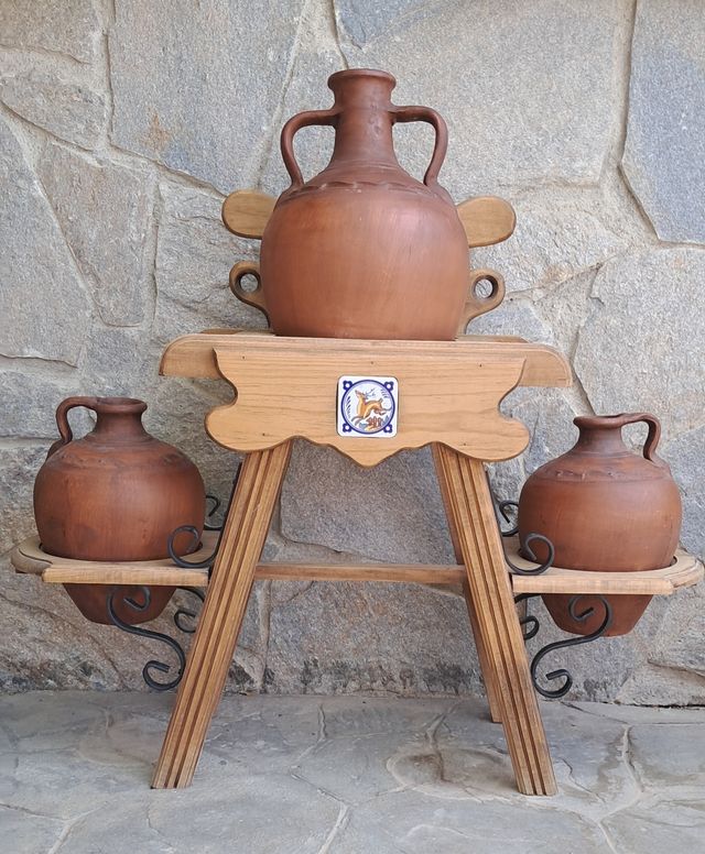 Cantarera rústica 3 cántaros