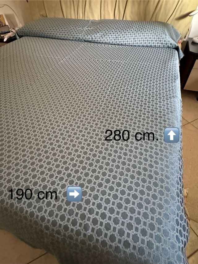 Copriletto raso quadretto jacquard - 180x280 cm