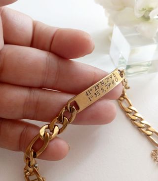 Pulsera coordenadas oro