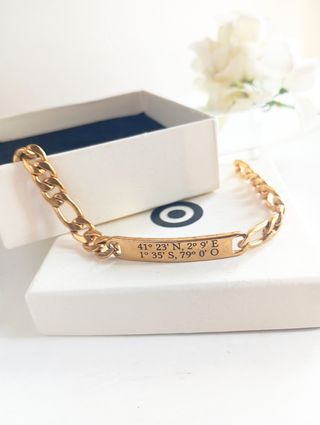 Pulsera coordenadas oro