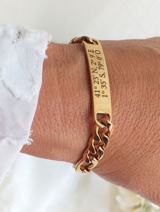 Pulsera coordenadas oro