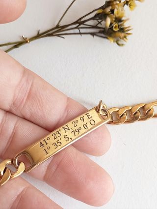 Pulsera coordenadas oro