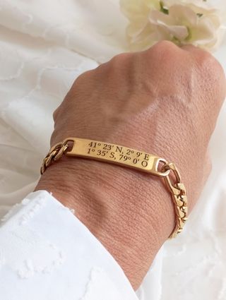 Pulsera coordenadas oro