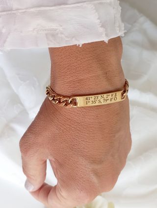 Pulsera coordenadas oro