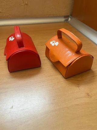 2 Joyeros Piel - Rojo y Naranja