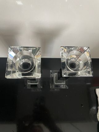 Candelabri vetro nero - 2pz