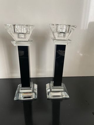 Candelabri vetro nero - 2pz