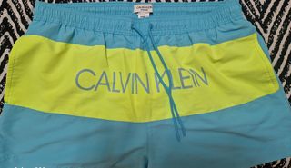 Bañador Calvin Klein azul-amarillo