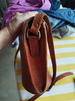 Bolso bandolera cuero marrón