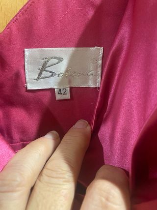 Vestido largo boda azul-rosa, sin estrenar.