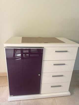 Cómoda 4 cajones - Blanco y Morado