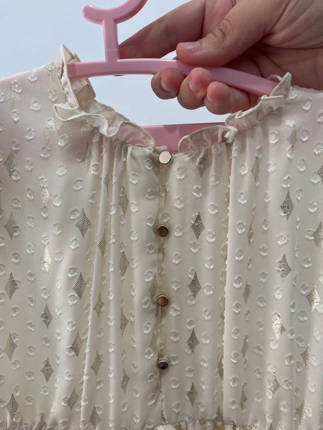 Vestido niña beige dorado - talla 6