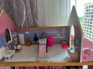Casita Muñecas Madera + Accs