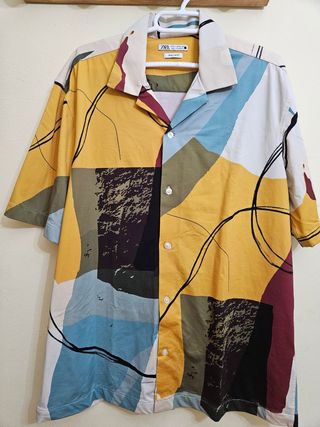 Camisa Zara Hombre M Multicolor