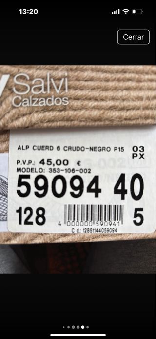 Cuñas esparto S&M blancas y negras