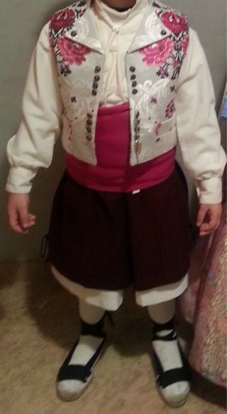Traje Fallero Niño 3 o 5 años - Rosa y Blanco