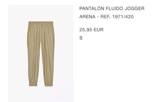 Pantalón fluido jogger Zara S