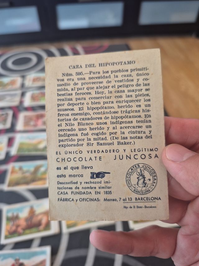 Cromos antiguos Chocolate Historia Natural